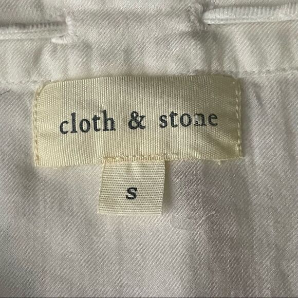 Anthropologie Cloth & Stone Sleeveless Blouse White High Low Hem Sheer Sz Small - Picture 9 of 13